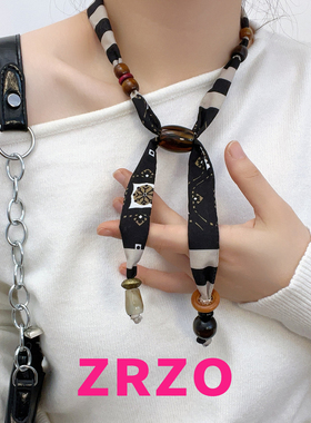 ZRZO腰果花串珠抽拉项链