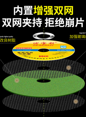 切割片100角磨机割片金属不锈钢双网超薄砂轮片磨光机打磨片锯片