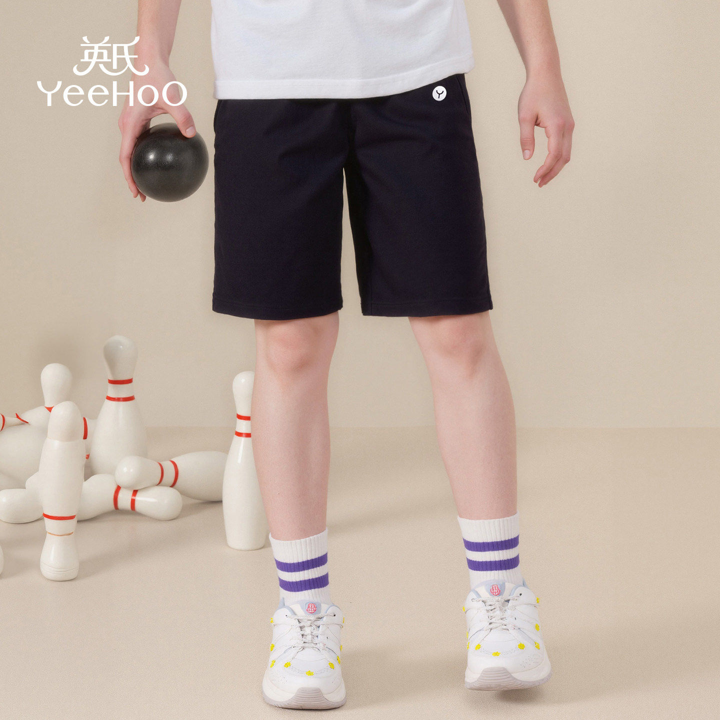 【速干透气】英氏男童短裤薄款夏季新款儿童运动休闲宽松运动裤,淘宝优惠券,粉丝福利购,淘宝优惠卷