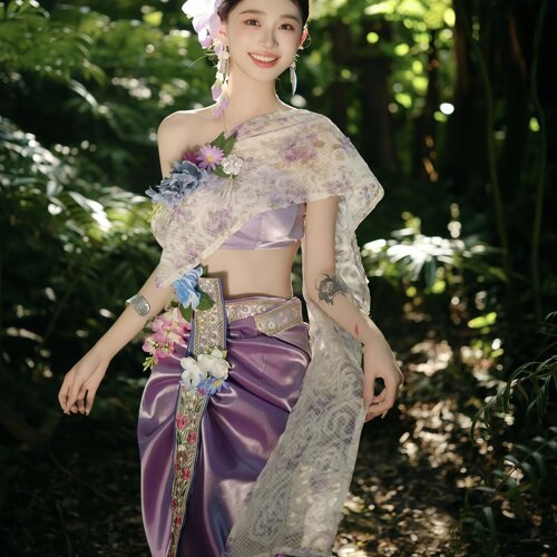 新款西双版纳傣族服装传统服装修身高级感套装民族风成人女 - 图1