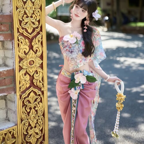 新款西双版纳傣族服装传统服装修身高级感套装民族风成人女 - 图3
