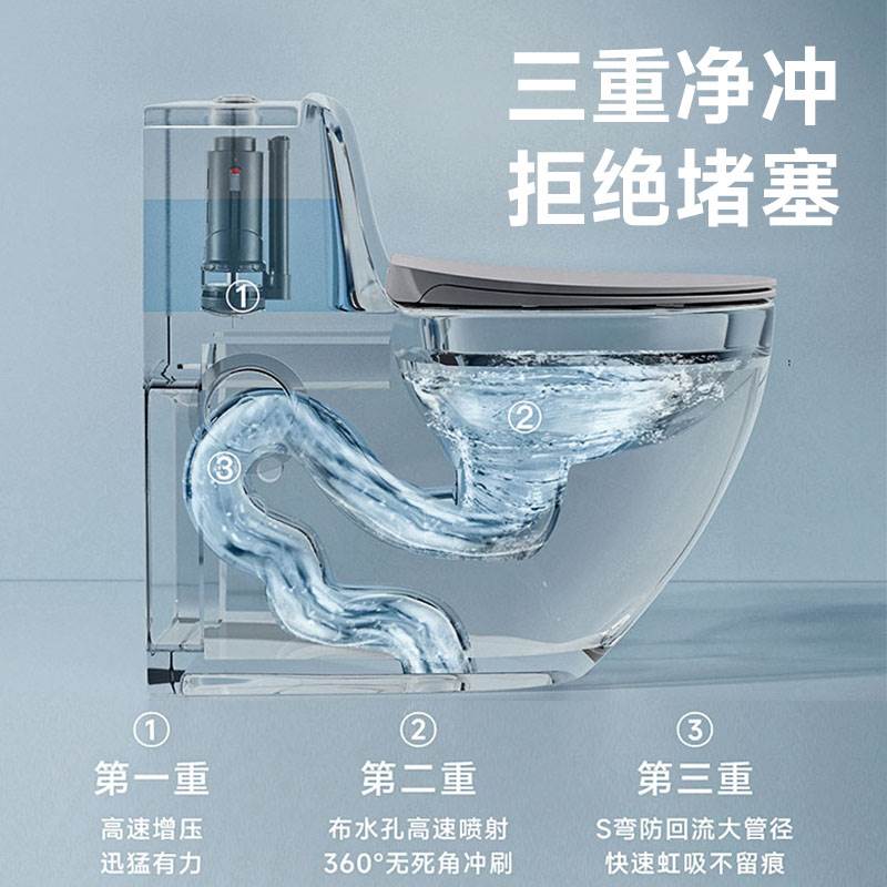 JPTO虹吸式马桶坐便器家用全靠墙抽水大冲力座便器小户型墙排地排 - 图2