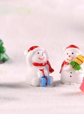 微景观装饰品 圣诞雪人 老人 礼物 花盆 鱼缸 树脂造景 摆件