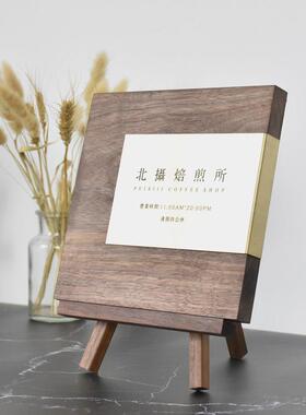 黑胡桃展示架三角支架桌面装饰画架折叠架摆件北欧风木质相框托架