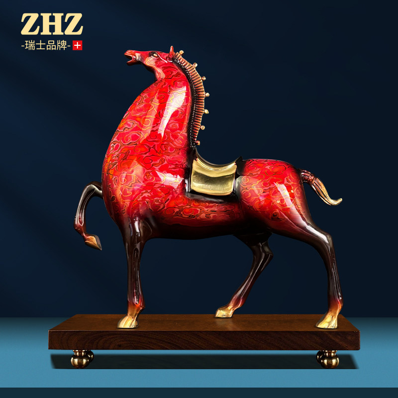 ZHZ瑞士马到成功摆件大漆工艺酒柜装饰品办公室商务领导乔迁礼品,淘宝优惠券,粉丝福利购,淘宝优惠卷