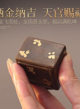 称心如意实心摆件招财铜秤砣镇宅黄铜摆件压惊乔迁结婚文创送礼物