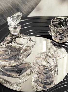 轻奢风天然马毛托盘样板房间软装设计师摆件套装茶几组合桌面装饰