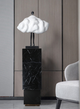 可定制黑白色大理石底座基座大型落地装饰艺P术品雕塑摆件展示台