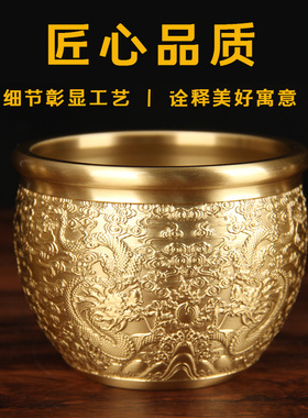 铜五龙缸摆件 铜龙缸摆件 铜缸摆件 铜聚宝盆缸摆件