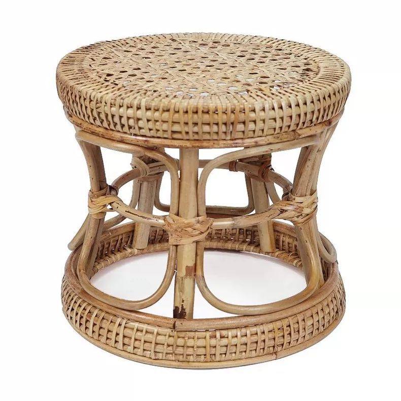 云南手工编织矮凳子缅甸藤编竹凳儿童矮款复古简约家用圆凳换鞋凳,淘宝优惠券,粉丝福利购,淘宝优惠卷