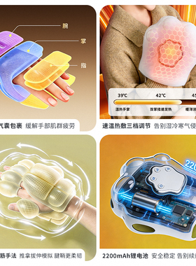 贤昊康手部按摩器三档力度手部按摩仪模拟手法环绕温控散热拉伸