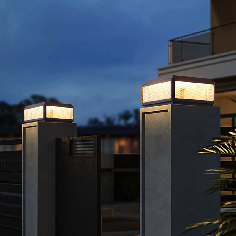 太阳能柱头灯防水别墅庭院大门柱子灯花园围N墙灯简约现代接电门 - 图1