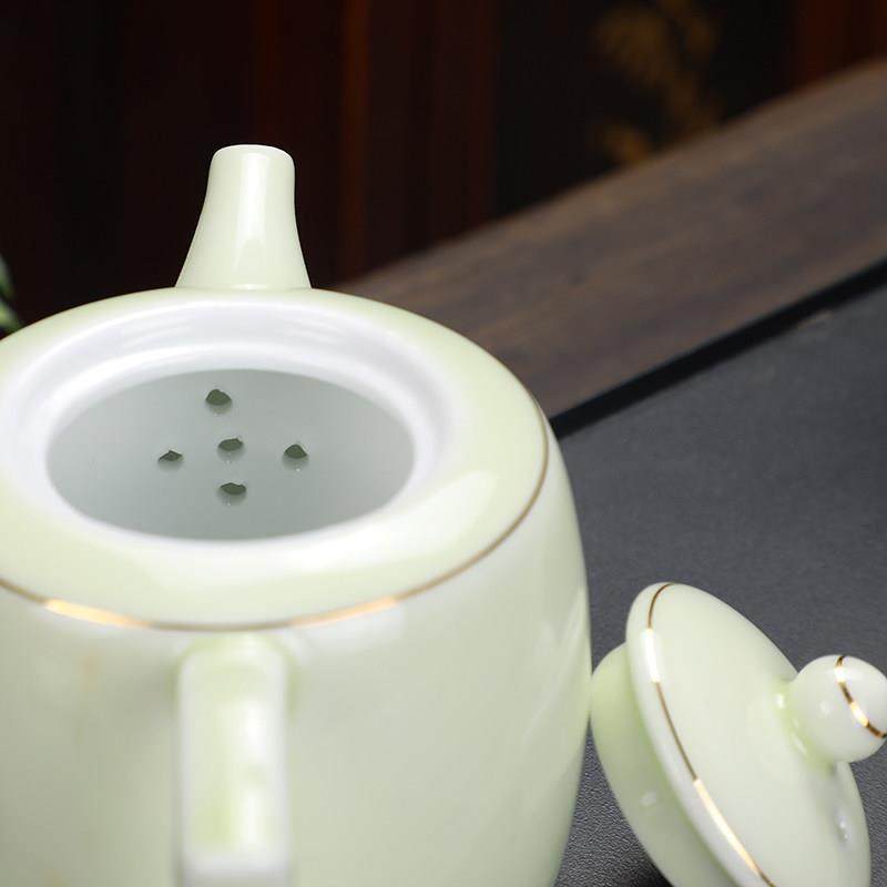 陶瓷功夫茶具套组玉兰花盖碗茶壶茶杯子整套家用办公室小号泡茶器,淘宝优惠券,粉丝福利购,淘宝优惠卷