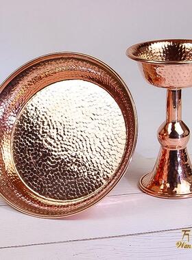 尼泊尔工艺红铜手工护发杯供水杯净水碗纯铜圣水杯供杯紫铜大小号