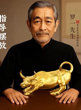 铜牛摆件纯黄铜生肖牛气冲天华尔街旺市铜牛转干 乾坤客厅办公室