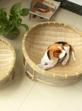 手工竹编猫窝四季通用竹编宠物窝