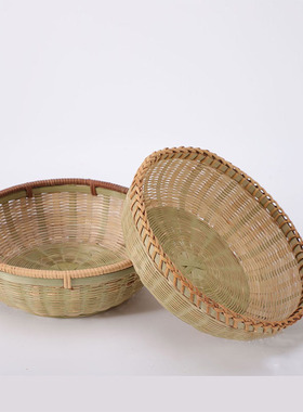 竹编馒头筐竹筐工艺品洗菜篮子