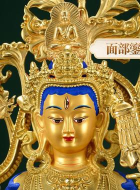 准提佛母精工铜镀金铜像居家桌面准提佛母铜像摆件8/12寸