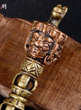 欧斯特 家用佛具用品尼泊尔手工 上铜下铁 马头金刚宝杵 金刚宝橛