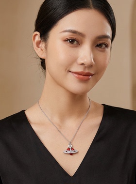 西太后土星爱心项链女高级感轻奢