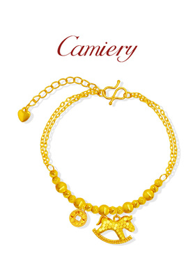 CAMIERY原创设计木马有钱项链女款百搭高级感锁骨链送同款手链