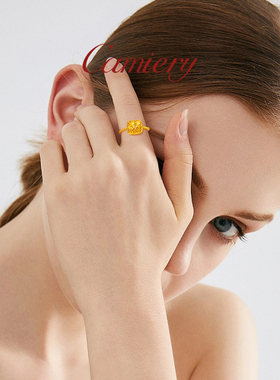 拉丝方糖戒指小众设计简约感爆闪