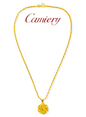 CAMIERY高级感简约玫瑰花项链女款设计感轻奢送同款耳钉组合套装