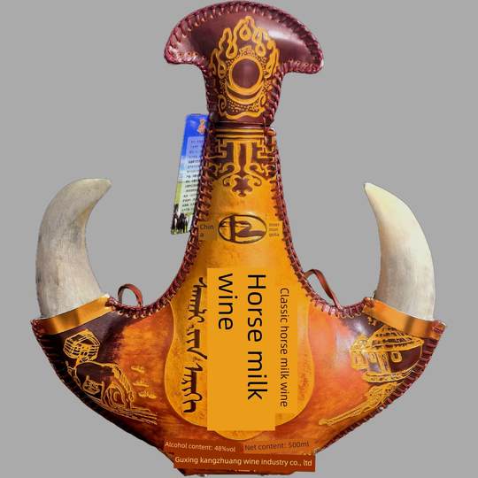 Inner Mongolia Authentic Mare's Kumiss 48*500Ml Real Horn Leather Jug Bag Wine