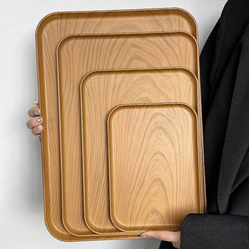 长方形彷木纹托 托盘ins风餐盘茶盘家用水杯收纳盘咖啡厅蛋糕盘子,淘宝优惠券,粉丝福利购,淘宝优惠卷