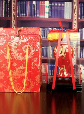 漆线雕红色龙凤花瓶陶瓷新中式新房客厅摆件婚房装装饰品结婚礼物