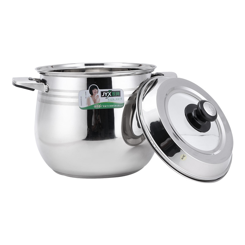 家兴鼓形特高锅加深汤锅煲汤锅复合底炖锅特厚不锈钢煲汤锅煮锅 - 图0