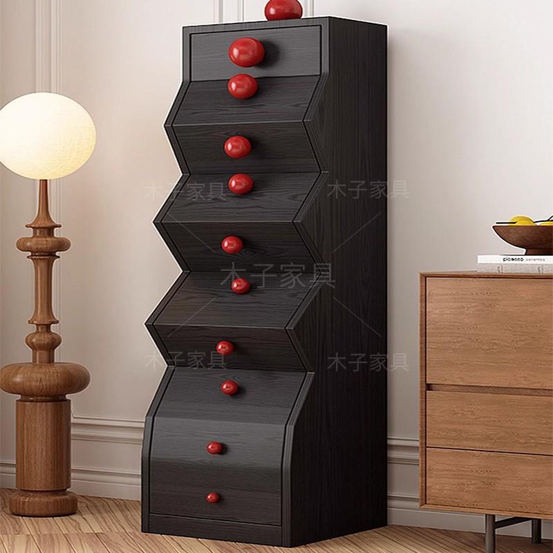 法式中古风白蜡木家俱五斗柜客厅沙发覆古小立柜设计师卧室收纳柜 - 图1