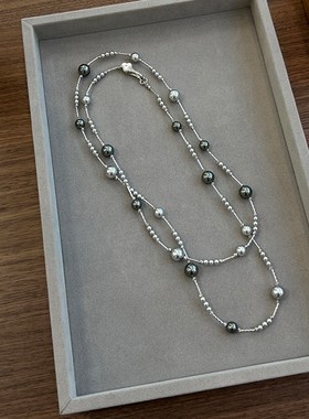 一款多戴满天星混彩n珍珠长款项链女轻奢高级时尚百搭颈链毛衣链