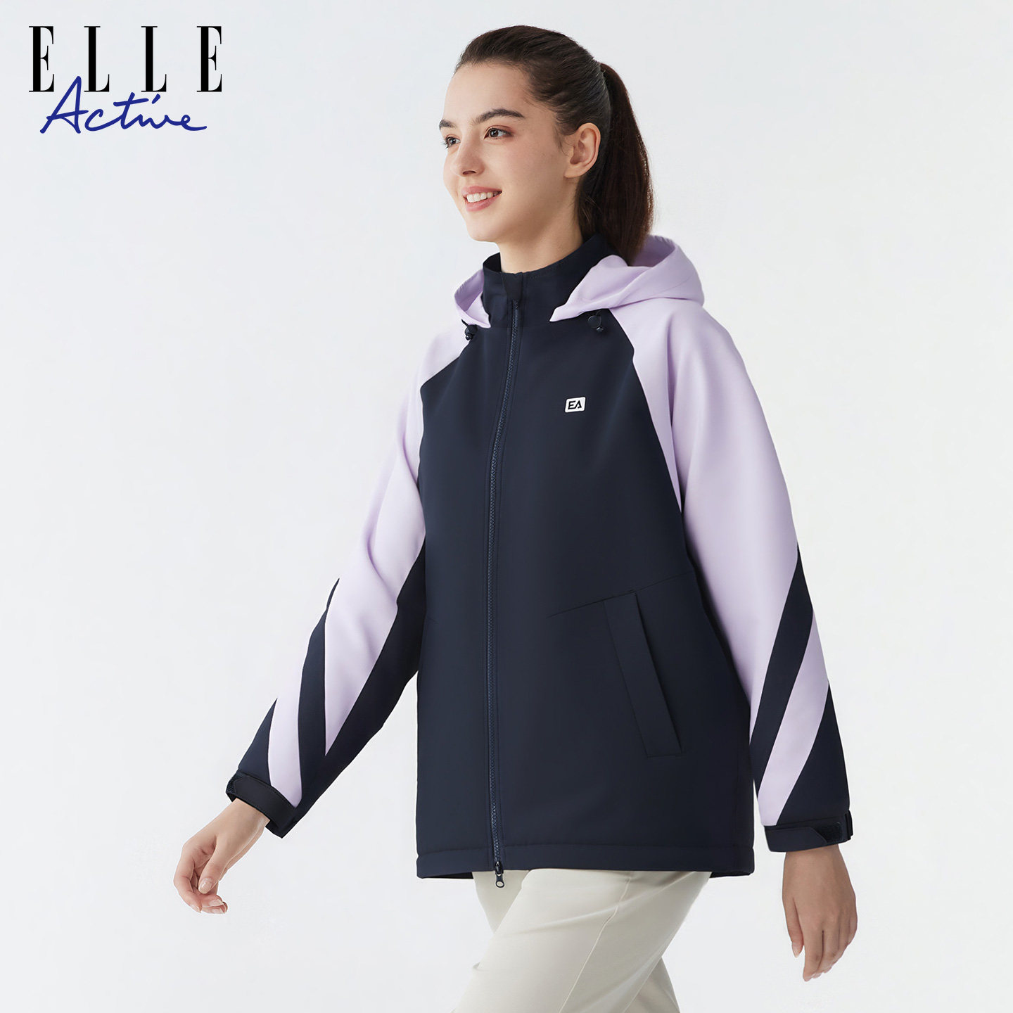 ELLE ACTIVE女装宽松棉服棉衣25年冬款户外防风撞色运动外套保暖,淘宝优惠券,粉丝福利购,淘宝优惠卷