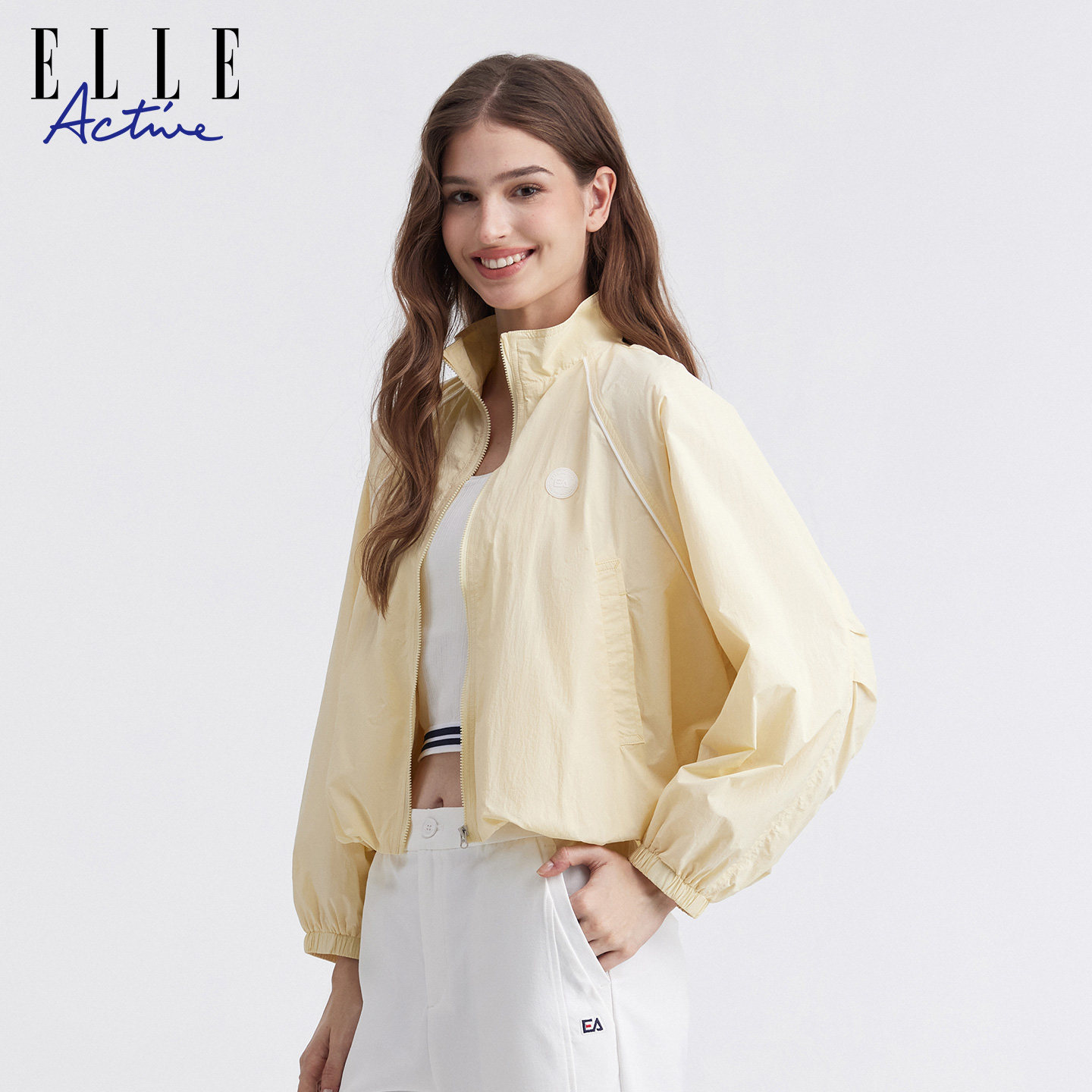 ELLE ACTIVE女装宽松短外套轻运动户外风26年春廓形立领上衣短款,淘宝优惠券,粉丝福利购,淘宝优惠卷