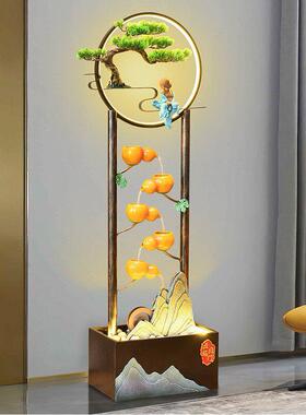 喷泉玄关装饰电视柜客厅大型落地摆件风水轮循环流水开业乔迁新居