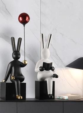 现代抽象装饰品摆件创意胖马雕塑样板隔断办公桌面家居酒店摆饰品