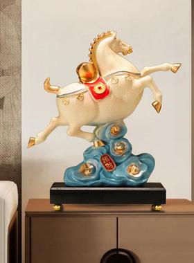 中式酒柜电视柜马上有钱摆件高档玄关马摆件客厅装饰乔迁新居礼品