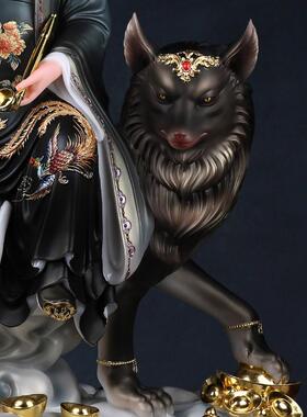 黑老太太神像东北铁刹山坐狐黑老太黑妈妈真身汉白玉家用供奉摆件