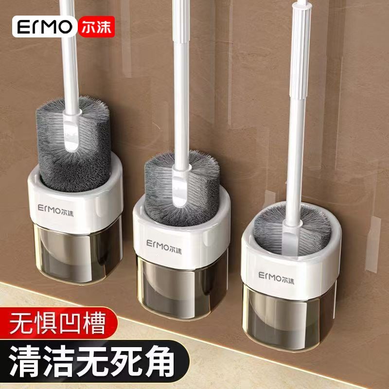 尔沫马桶刷家用刷子死角疏通器卫生间长柄壁挂式厕所刷子底座套装 - 图2