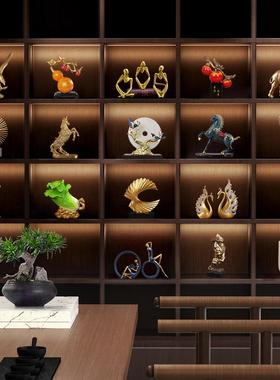 新中式客厅轻奢高档摆件家居书柜酒柜办公室展示柜子工艺礼品摆饰