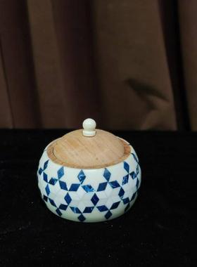 中古风复古风进口纯铜牛骨创意储物罐样板间铜帆船果盘装饰品摆设