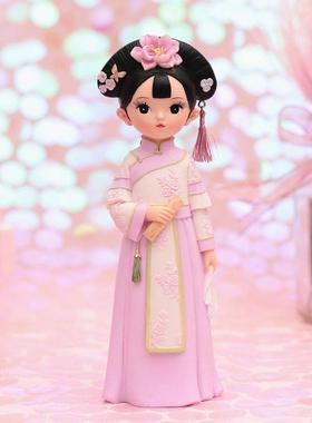 宫廷风树脂玩偶女孩工艺礼品摆饰少女心可爱格格房间装饰小摆件生