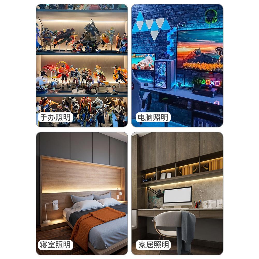 led可充电式灯带5v低压灯条电池款usb柔性霓虹矽胶软灯带条不插电 - 图1