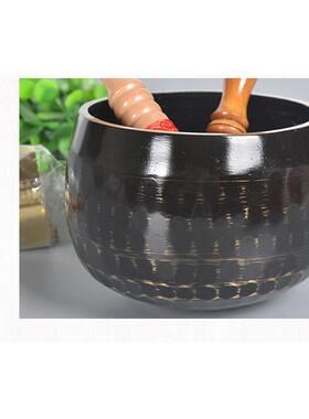 特制加厚佛音铜钵黑铜佛具法器手工制造桌面摆件
