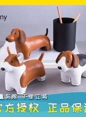 Zuny生肖狗礼物台湾手工动物皮玩偶家居摆件书房玄关柴犬柯基腊肠