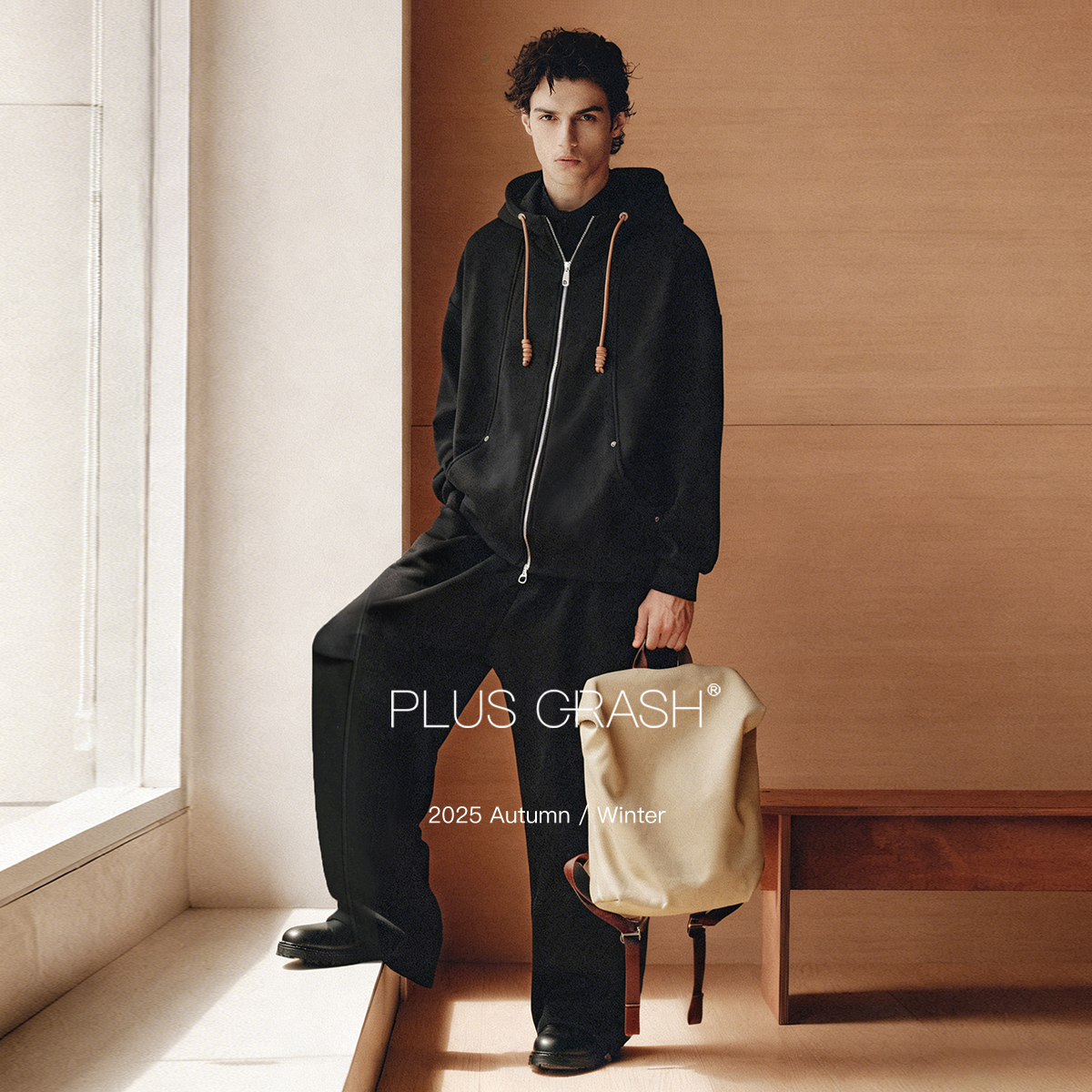 PLUS CRASH冬季加厚绒保暖卫衣卫裤男女同款多结构抽褶设计感套装,淘宝优惠券,粉丝福利购,淘宝优惠卷