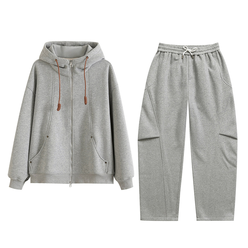 PLUS CRASH冬季加厚绒保暖卫衣卫裤男女同款多结构抽褶设计感套装,淘宝优惠券,粉丝福利购,淘宝优惠卷