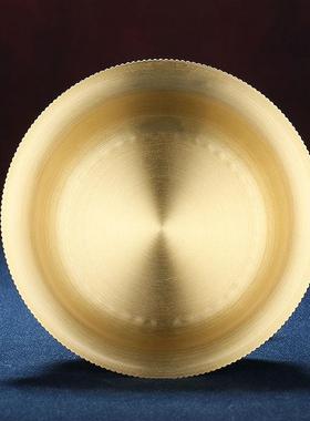 家居摆件护法杯慧宝铜制雕刻佛前雕花鎏金八吉祥供水杯家用高12cm