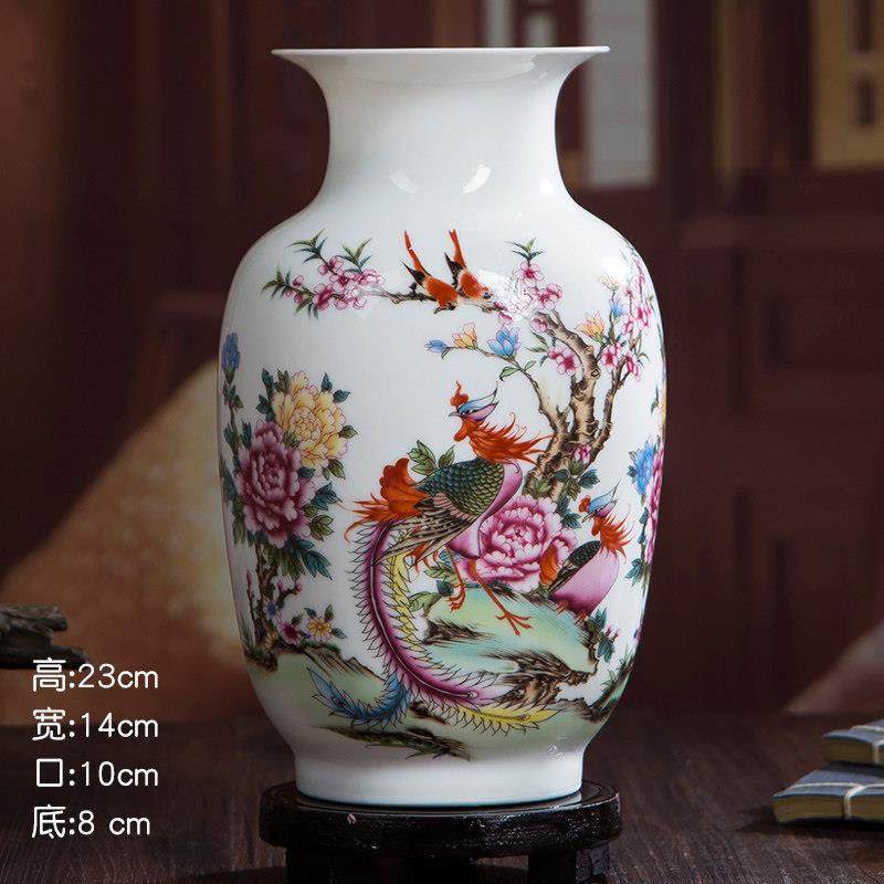 景德镇陶瓷器釉上粉彩小花瓶插摆件花家居装饰客厅酒柜摆设工艺品,淘宝优惠券,粉丝福利购,淘宝优惠卷